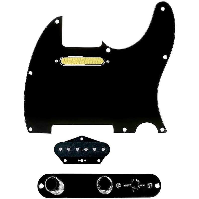 920D Custom Gold Foil Loaded Pickguard for Tele With T4W-REV-B Control Plate Black