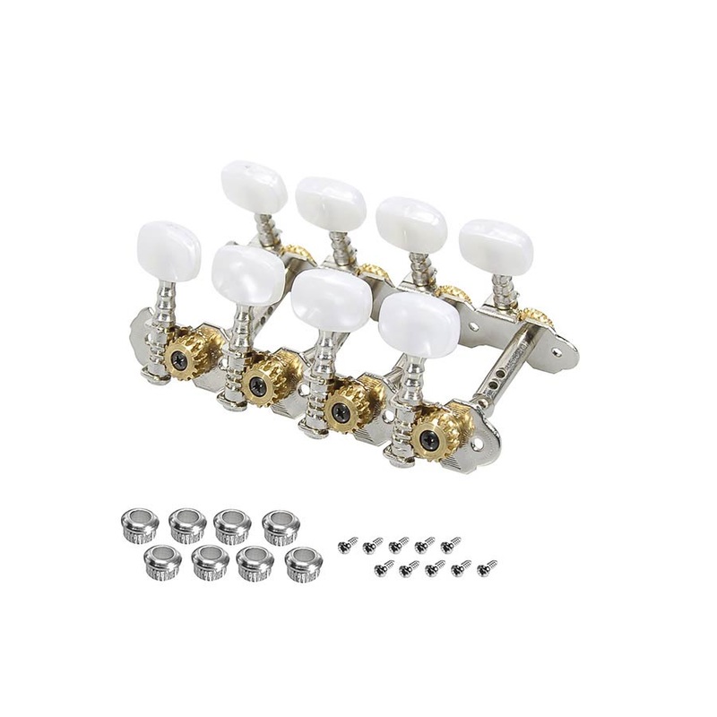 Machine heads for mandolin, metal shaft, 2 holes, 70mm, plastic buttons