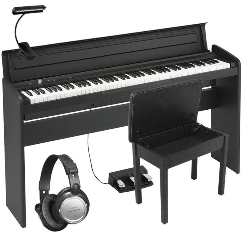 Korg LP-180 Digital Piano – Black COMPLETE HOME BUNDLE