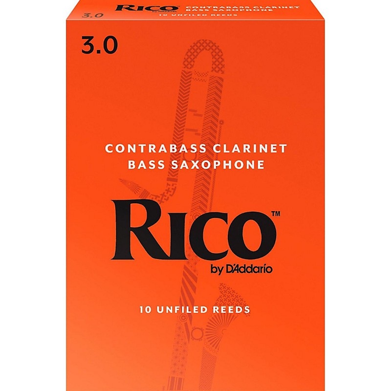 Rico Contra-Alto/Contrabass Clarinet Reeds, Box of 10 Strength 3