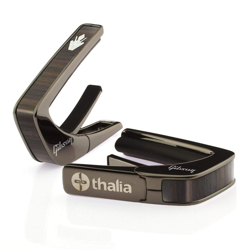 Gibson by Thalia Black Chrome Capo ~ Holly Inlay