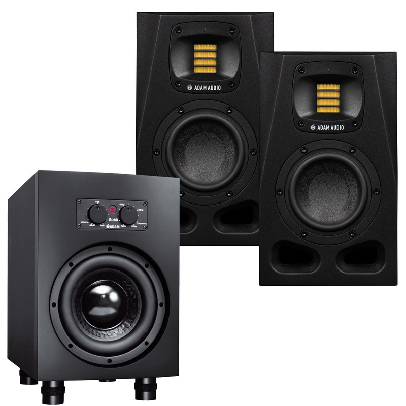 ADAM Audio A4V 4″ Active Studio Monitor Speaker SUB BUNDLE
