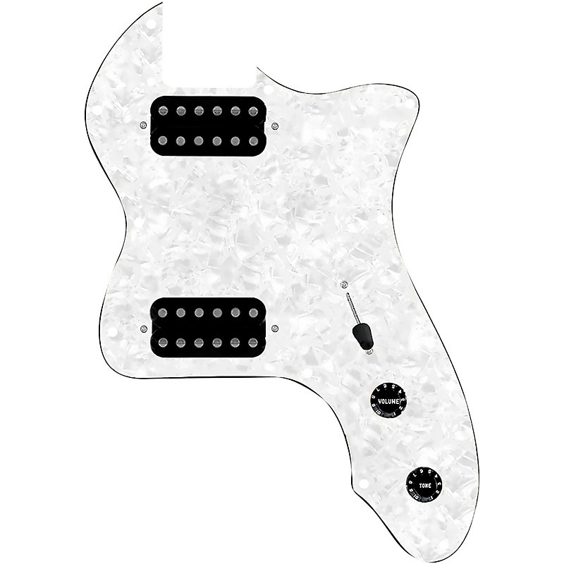 920D Custom 72 Thinline Tele Loaded Pickguard With Uncovered Smoothie Humbuckers with Black Knobs White Pearl