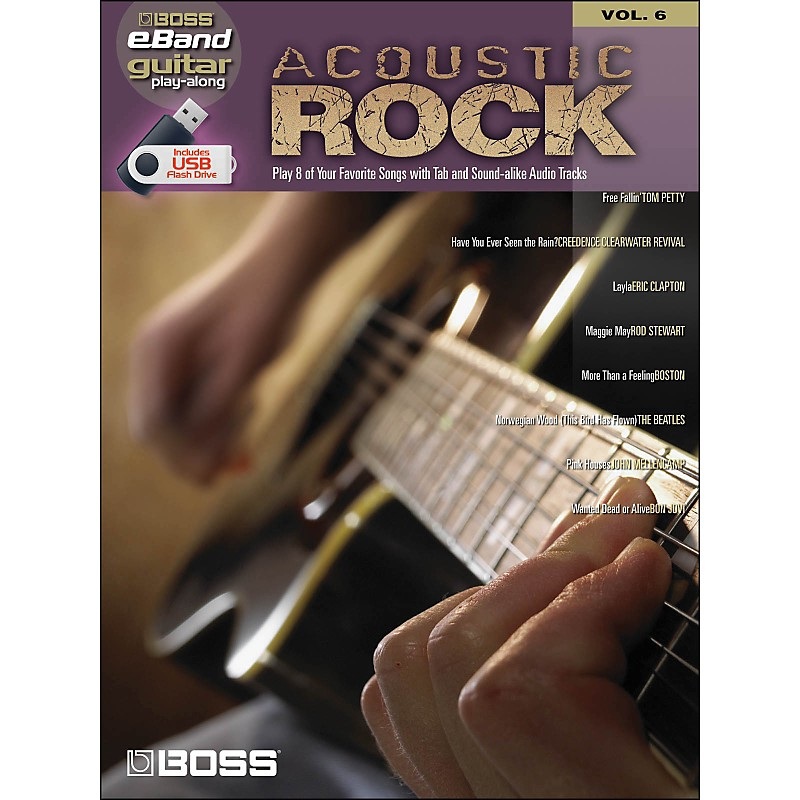 Hal Leonard Acoustic Rock Guitar Play- Along Volume 6 (Boss eBand Custom Book with USB Stick)