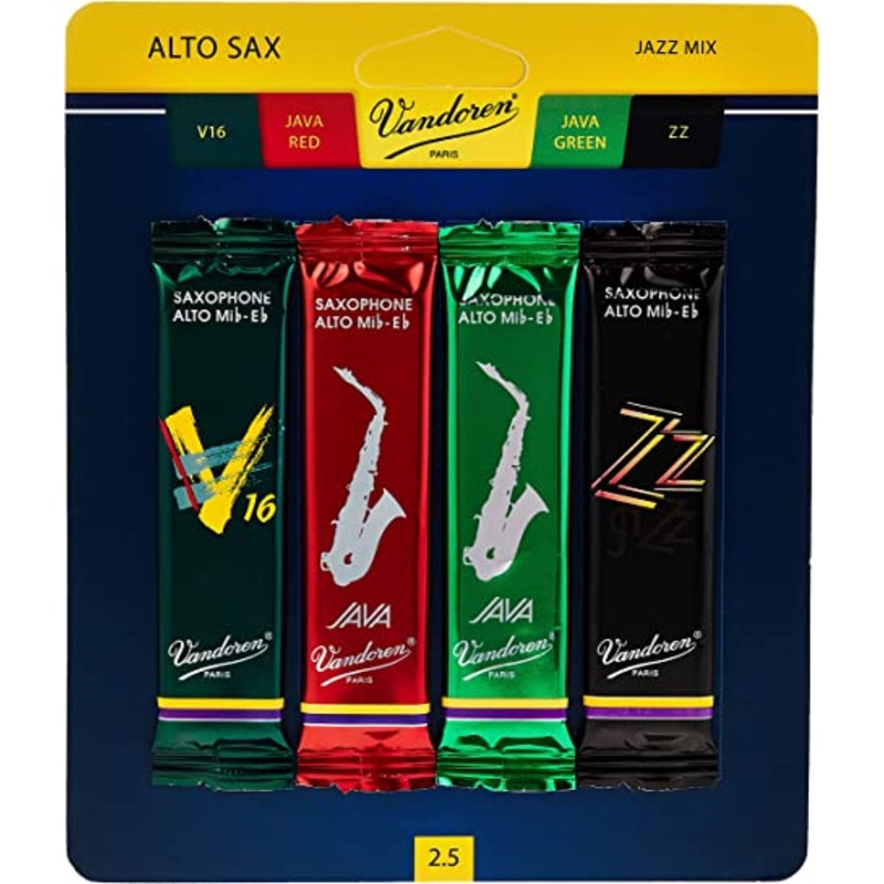 Vandoren SRMIXA25 – Jazz Mix Alto Saxophone Reeds – 2.5 (4-pack)