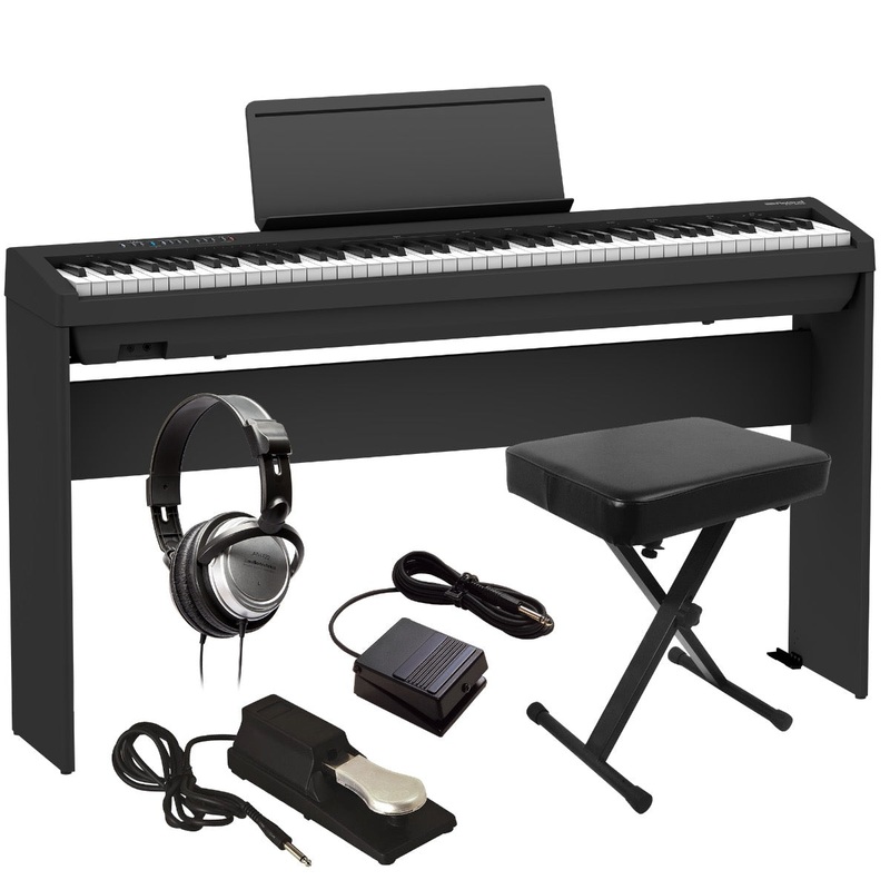 Roland FP-30X Digital Piano – Black HOME ESSENTIALS BUNDLE