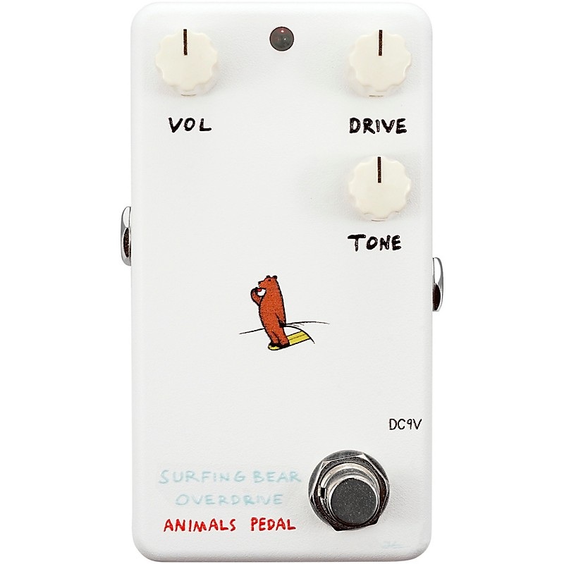 Open-Box Animals Pedal Surfing Bear Overdrive V2 Effects Pedal Condition 1 – Mint White