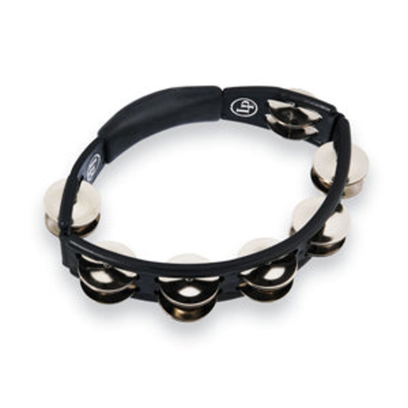 Latin Percussion Cyclops Handheld Tambourine – Black with Steel Jingles LP150