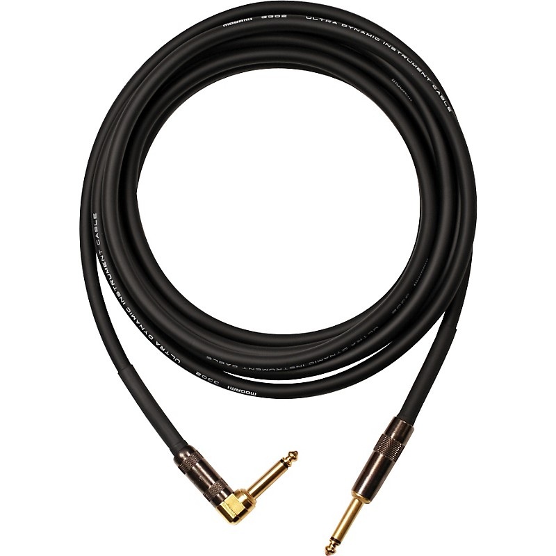 Mogami Platinum Instrument Cable With Right Angle to Straight End Connectors 12 ft. Right Angle to Straight