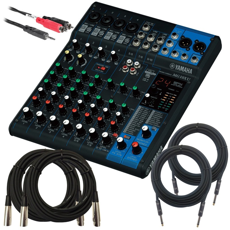 Yamaha MG10XU 10-Channel Compact Stereo Mixer and USB Audio Interface CABLE KIT