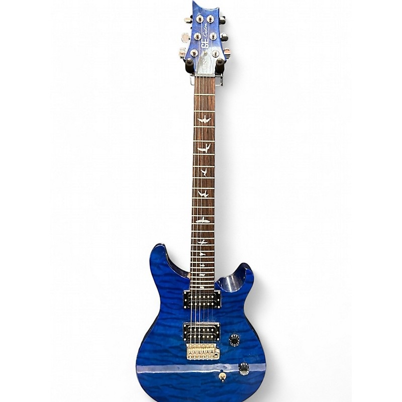 Used PRS SE Custom 24 Blue Ghost Flames Solid Body Electric Guitar Blue Ghost Flames