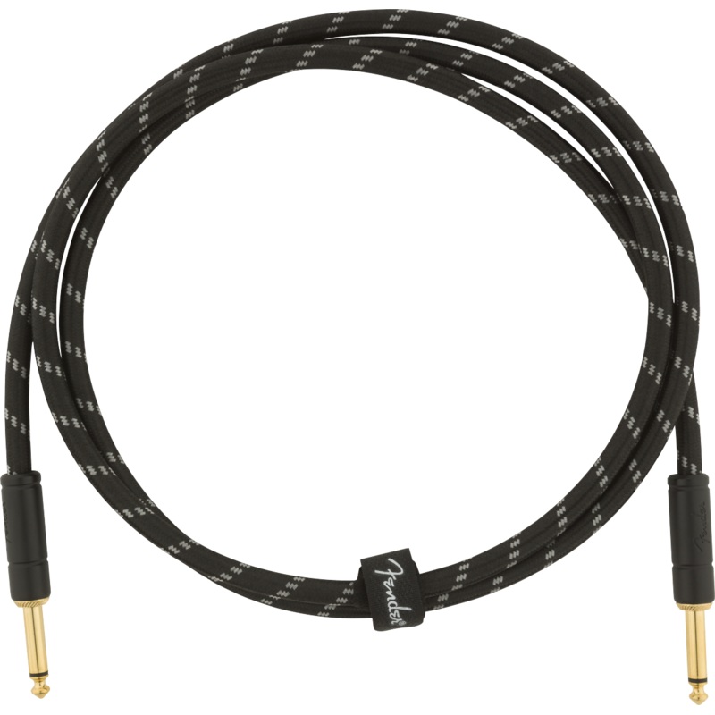 Fender Deluxe 5′ Straight/Straight Instrument Cable Black Tweed
