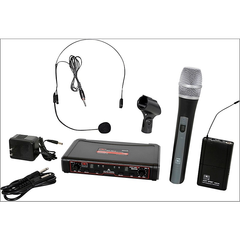 Galaxy Audio EDXR/HHBPS Dual-Channel Wireless Handheld and Headset System Band D Black