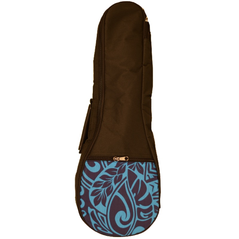 Blue Tribal Hawaiian Accent Bag for Ukulele Soprano Blue Tribal