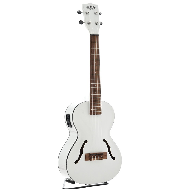 Kala KA-JTE/MTW Archtop Tenor Ukulele, Metallic White Finish