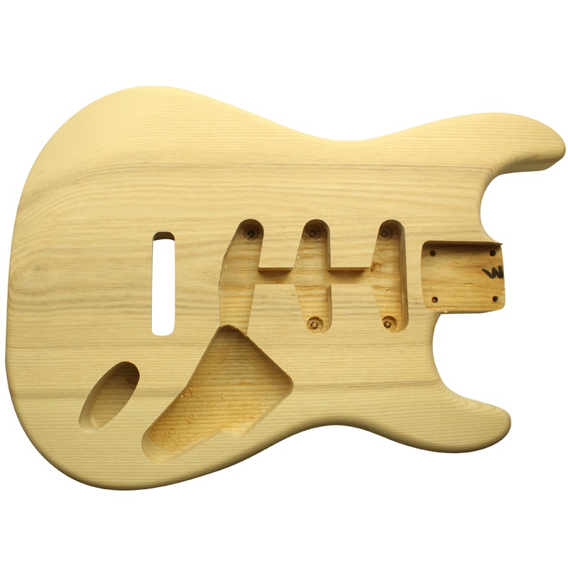 Unpainted raw ash Stratocaster body