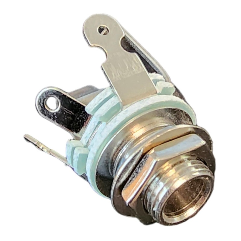 FretMax Upgraded 1/4″ Stereo 3-Conductor Jack w/Nut & Washer – Nickel (FMSJ)