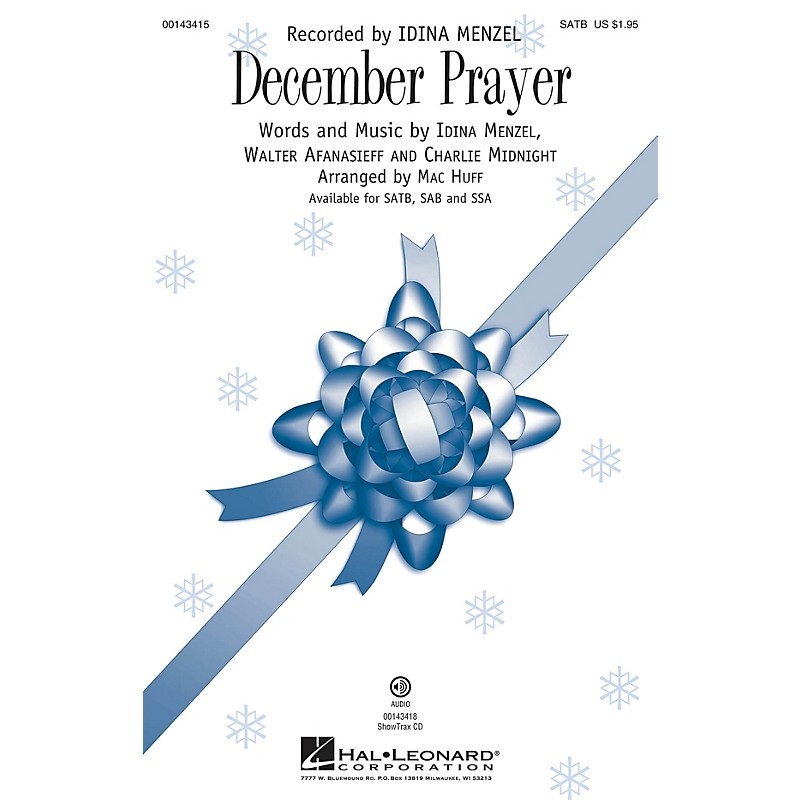 Hal Leonard December Prayer SATB by Idina Menzel arranged by Mac Huff