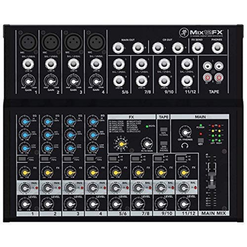 Mackie 12-Channel Compact Mixer w/ FX (MIX12FX-U)