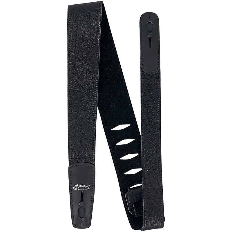 Martin Buffalo Leather Lock-It Guitar Strap Black 2.5 in.