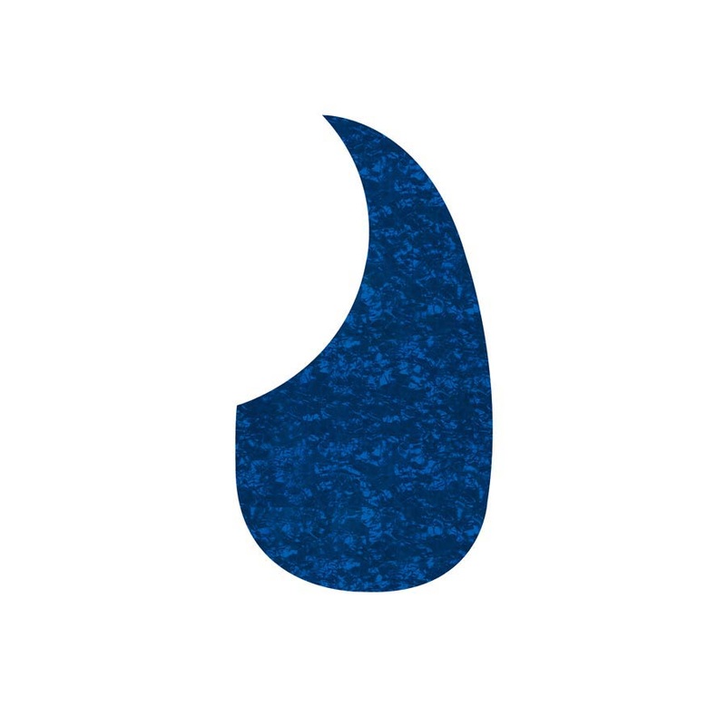 Pickguard, acoustic, teardrop model, self adhesive, pearl blue