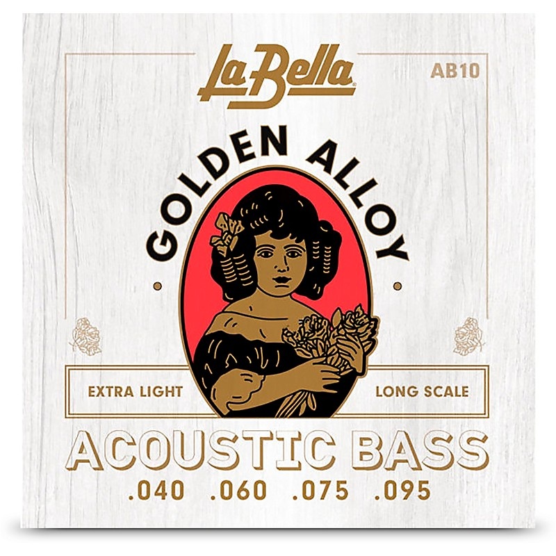 LaBella Golden Alloy Long Scale Acoustic Bass Strings Extra Light (40 – 95)