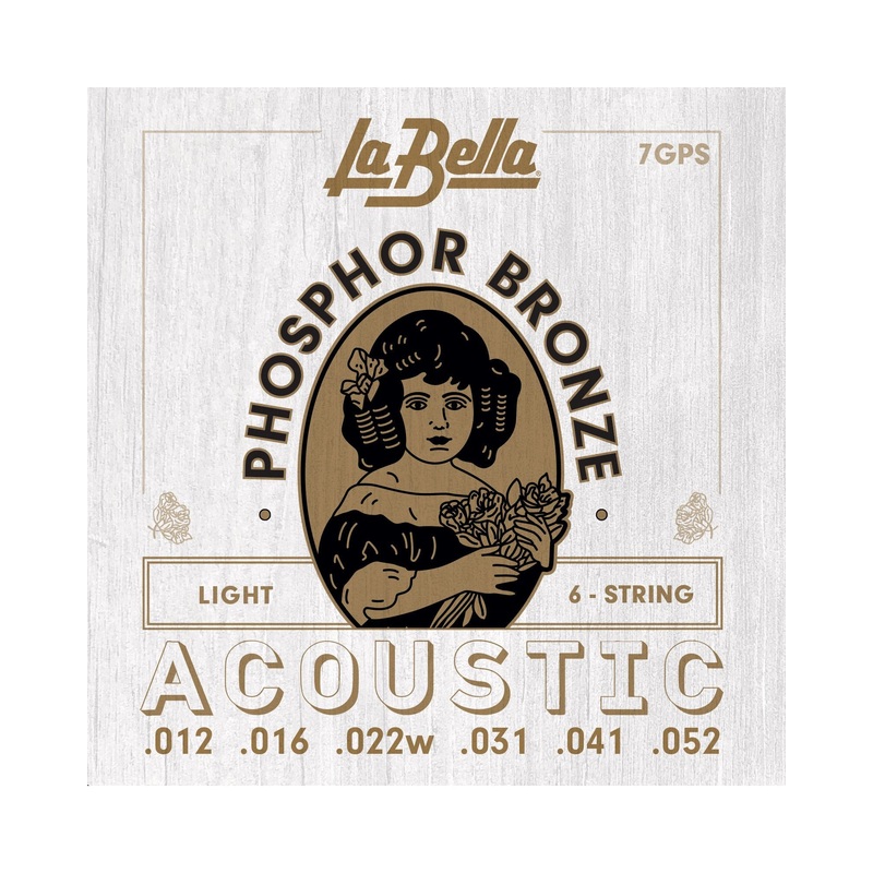 La Bella 7GPS Phosphor Bronze Light Gauge Acoustic Guitar Strings