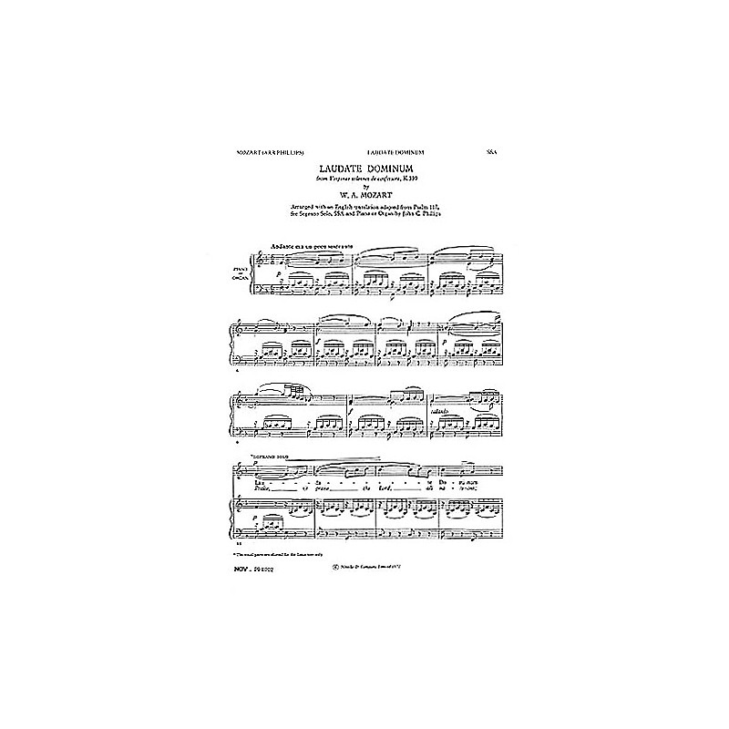 Novello Laudate Dominum SSA
