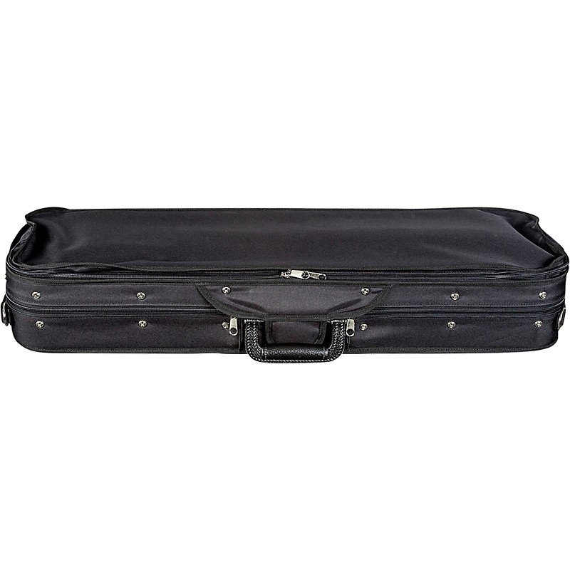 Bobelock Wooden Oblong Violin Case 4/4 Size Black Exterior, Wine Interior