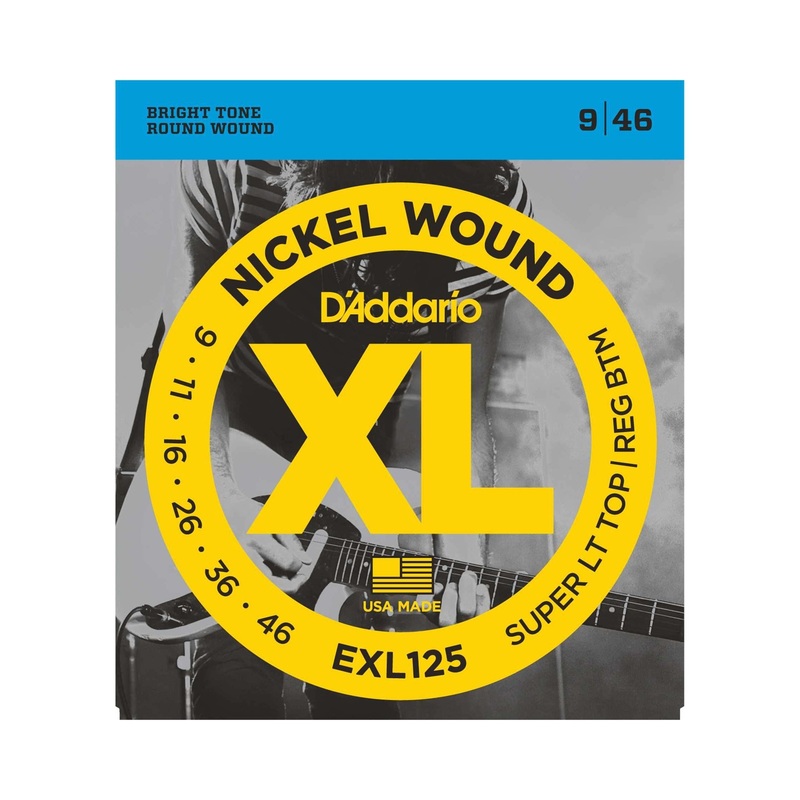 D’Addario EXL125 XL Nickel Round Wound Super Light Top / Regular Bottom Electric Guitar Strings