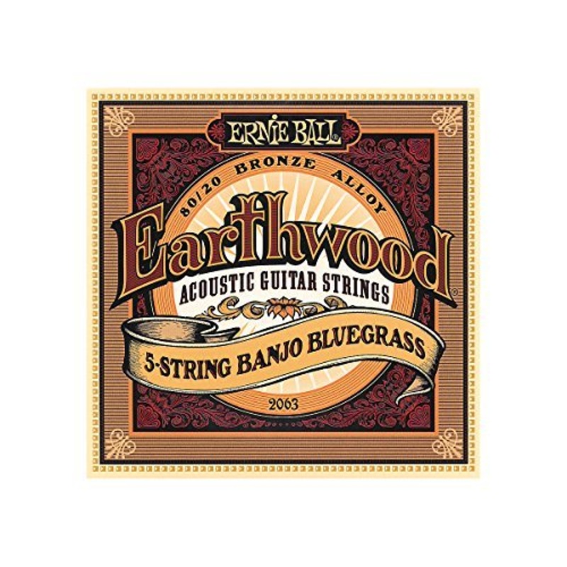 Ernie Ball Earthwood 5-String Bluegrass 80/20 Bronze Banjo Strings, 9-20 Gauge (P02063)