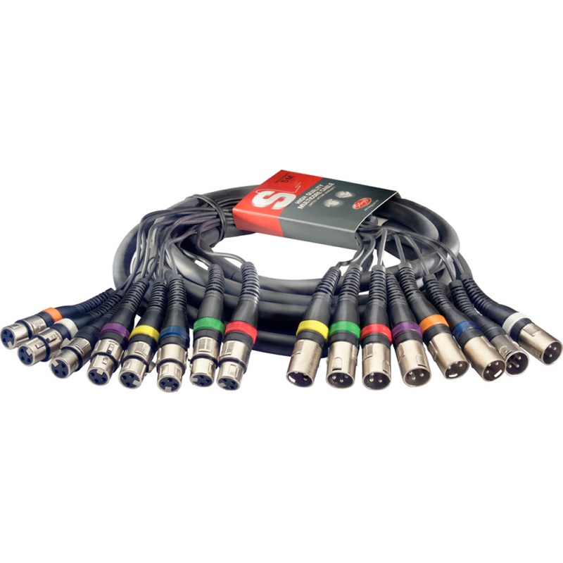 Stagg 5M/16Ft Multi Moulded 8x XLR Female-8x XLR Male
