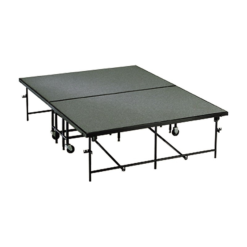 Midwest Folding Products 4′ Deep x 8′ Wide Mobile Stage 24 Inch High Carpeted Deck