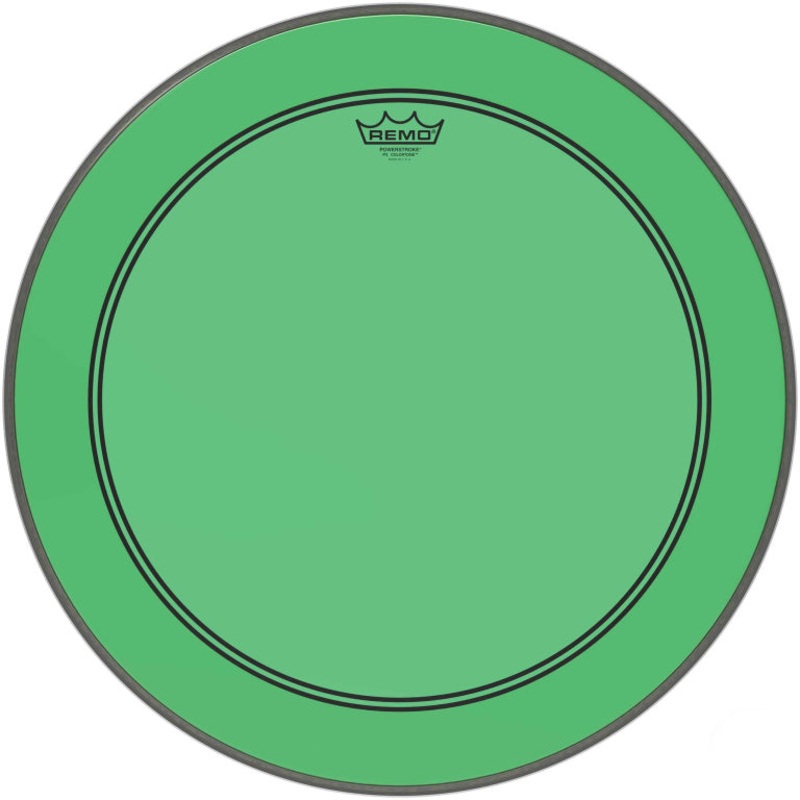 Remo 22″ Powerstrike3 Colortone Green Head