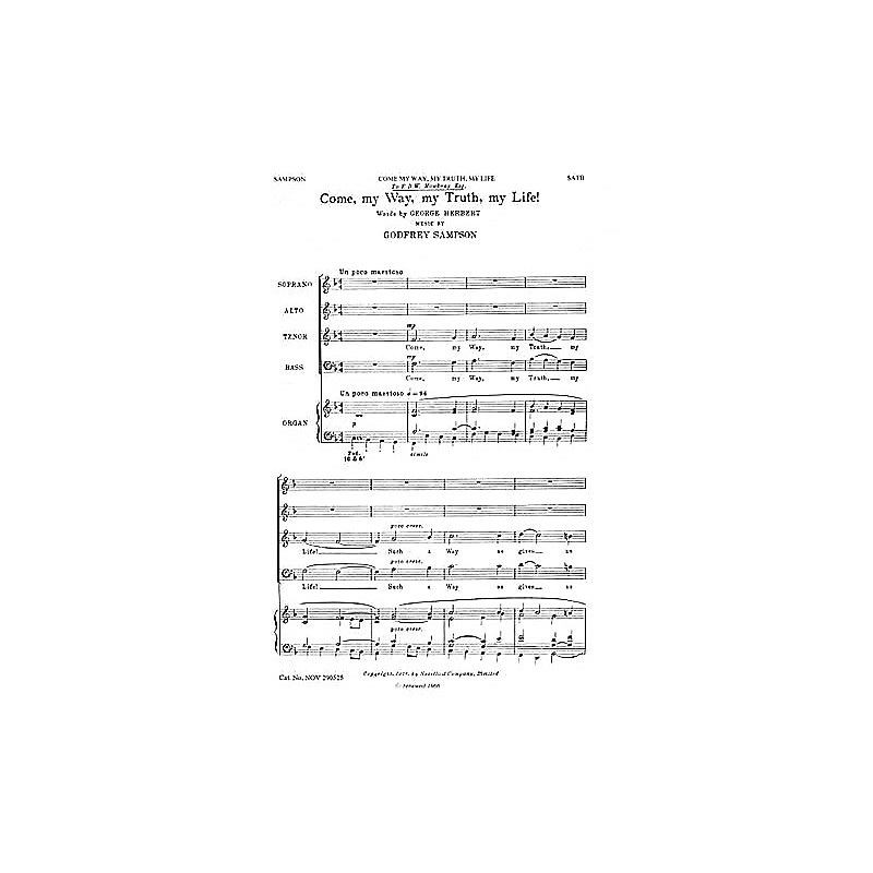 Novello Come My Way, My Truth, My Life SATB Composed by Godfrey Sampson