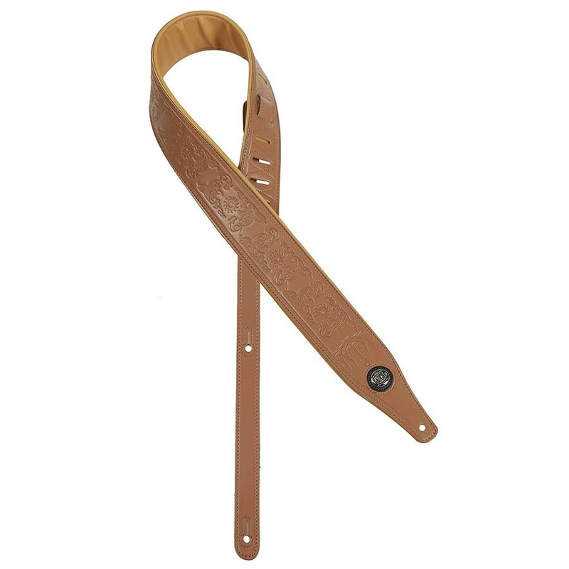 Buffalo I Series Guitar strap, top quality leather, light brown