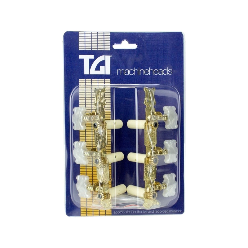 TGI Machineheads Cassical Guitar 3 in a line in Gold