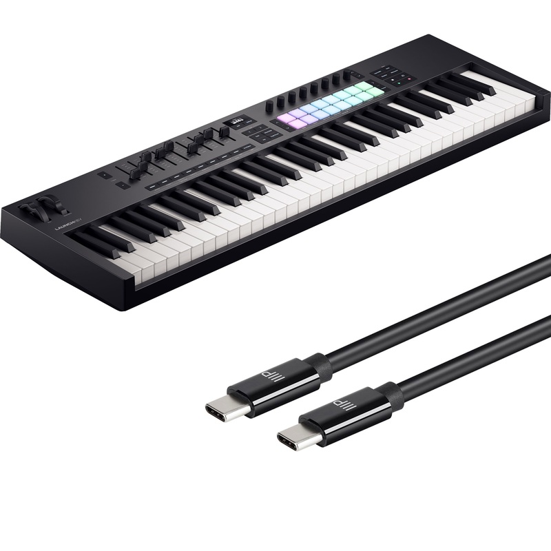 Novation Launchkey 61 Mk4 Keyboard Controller USB-C CABLE KIT