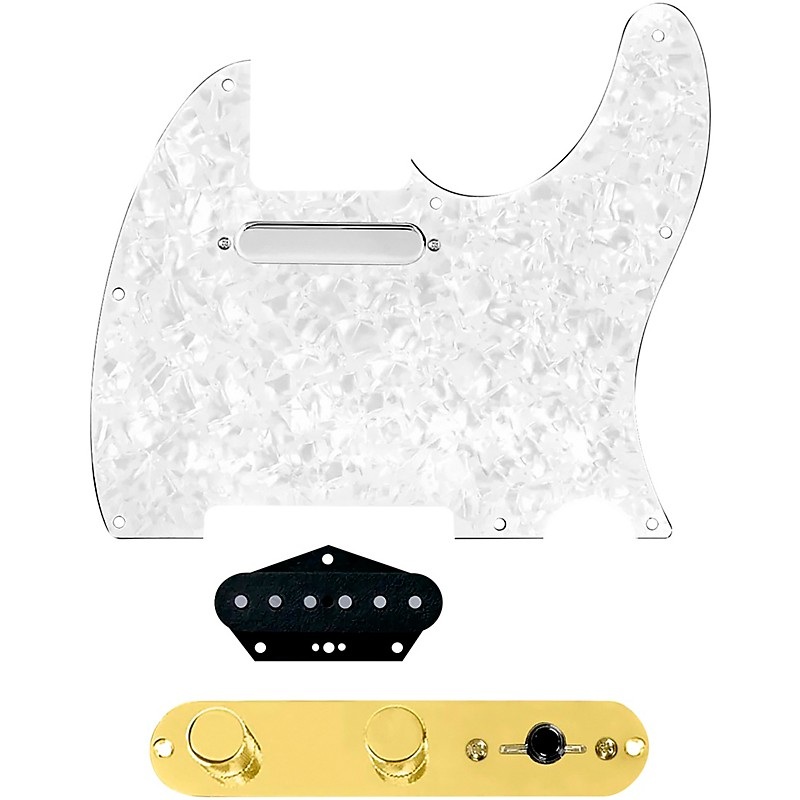920D Custom Texas Vintage Loaded Pickguard for Tele With T3W-REV-G Control Plate White Pearl