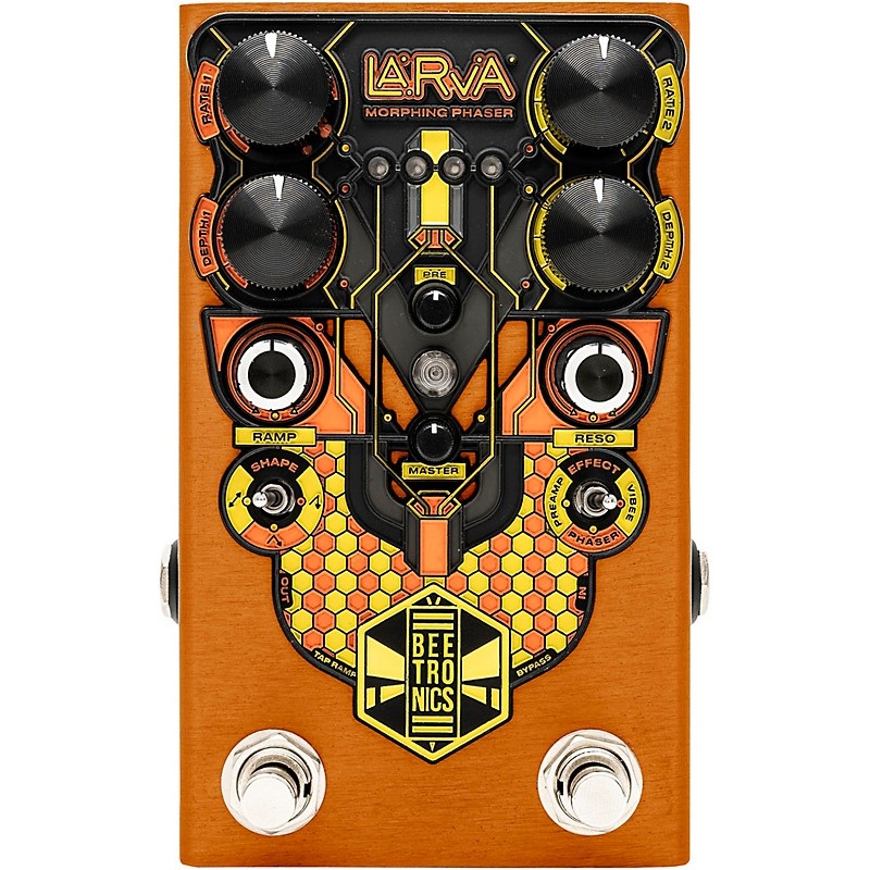 Beetronics FX Larva Morphing Phaser Effects Pedal Orange Anodized