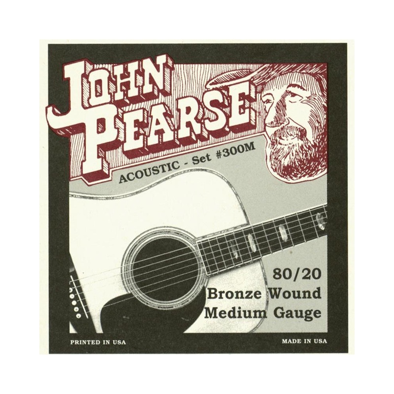 John Pearse 300M 80/20 Bronze Medium Acoustic Guitar Strings